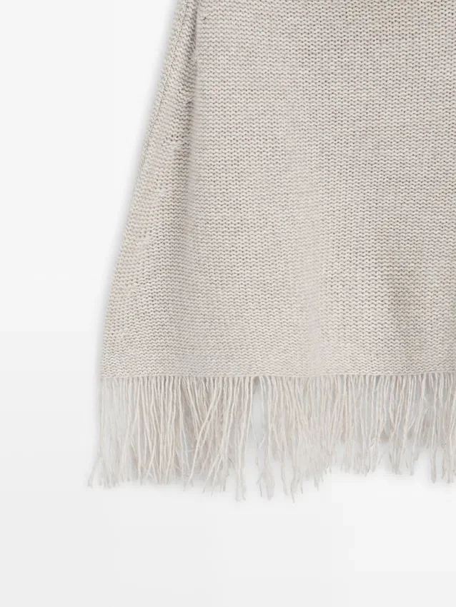 100 % Wolle Cape mit Fransen 100 % Wolle Cape mit Fransen