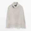 100 % Wolle Cape mit Fransen 100 % Wolle Cape mit Fransen