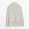 100 % Wolle Cape mit Fransen 100 % Wolle Cape mit Fransen