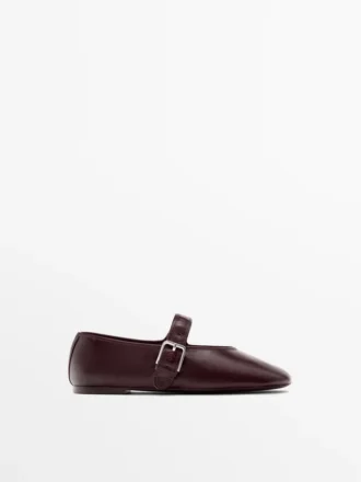 Ballerinas aus geknittertem Leder Ballerinas aus geknittertem Leder
