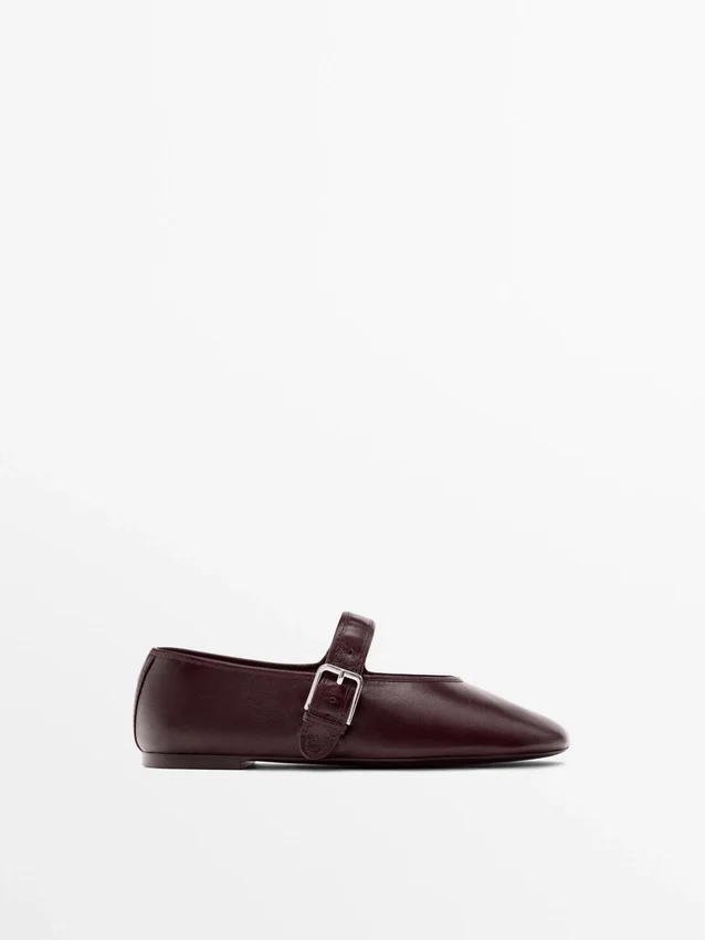 Ballerinas aus geknittertem Leder Ballerinas aus geknittertem Leder