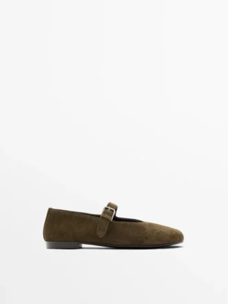 Ballerinas aus Spaltleder Ballerinas aus Spaltleder