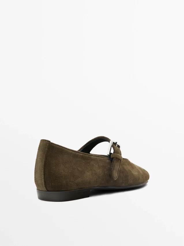 Ballerinas aus Spaltleder Ballerinas aus Spaltleder