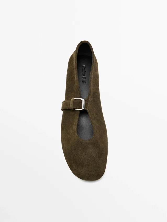 Ballerinas aus Spaltleder Ballerinas aus Spaltleder
