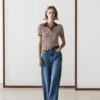 Baumwoll-Poloshirt mit gestreiften Details Baumwoll-Poloshirt mit gestreiften Details