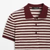 Baumwoll-Poloshirt mit gestreiften Details Baumwoll-Poloshirt mit gestreiften Details