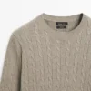 Baumwoll-Pullover mit Zopfmuster Baumwoll-Pullover mit Zopfmuster