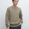 Baumwoll-Pullover mit Zopfmuster Baumwoll-Pullover mit Zopfmuster