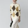 Baumwoll-Strick-Pullover mit Argyle-Muster Baumwoll-Strick-Pullover mit Argyle-Muster