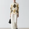 Baumwoll-Strick-Pullover mit Argyle-Muster Baumwoll-Strick-Pullover mit Argyle-Muster