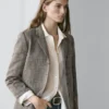 Blazer aus melierter Wollmischung