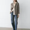 Blazer aus melierter Wollmischung