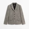 Blazer aus melierter Wollmischung