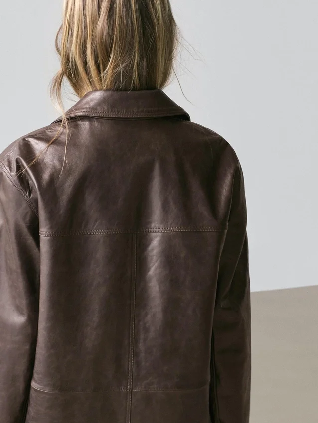 Blazer aus Nappaleder mit Knöpfen Blazer aus Nappaleder mit Knöpfen