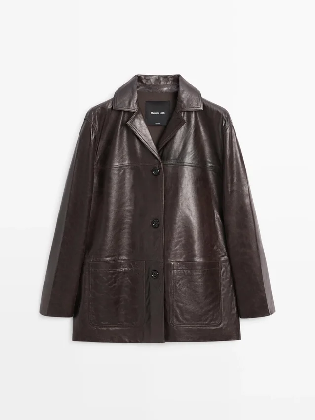 Blazer aus Nappaleder mit Knöpfen Blazer aus Nappaleder mit Knöpfen