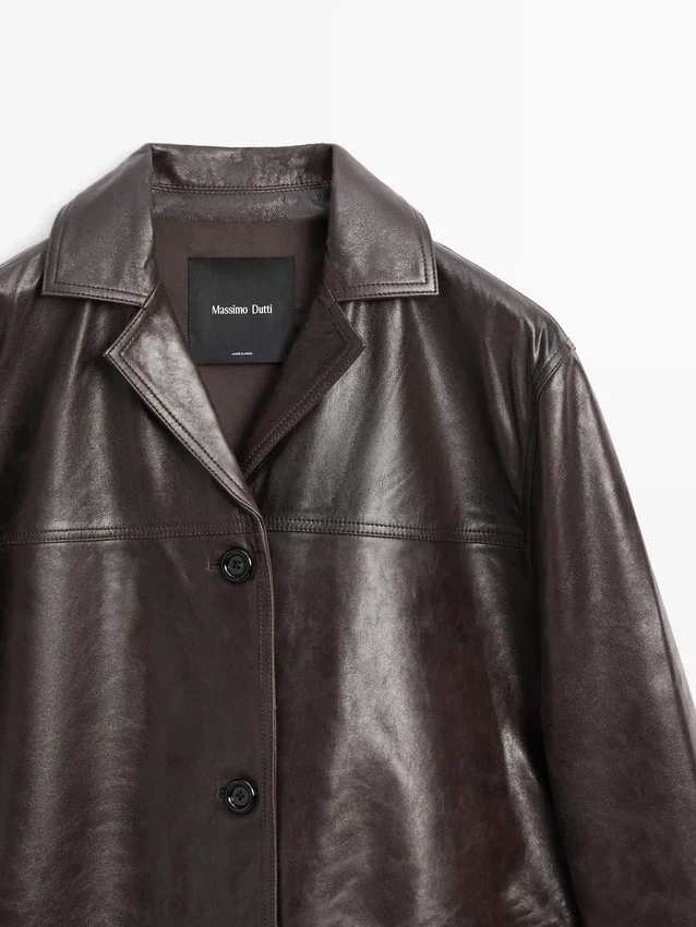 Blazer aus Nappaleder mit Knöpfen Blazer aus Nappaleder mit Knöpfen