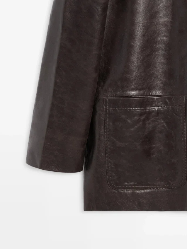 Blazer aus Nappaleder mit Knöpfen Blazer aus Nappaleder mit Knöpfen