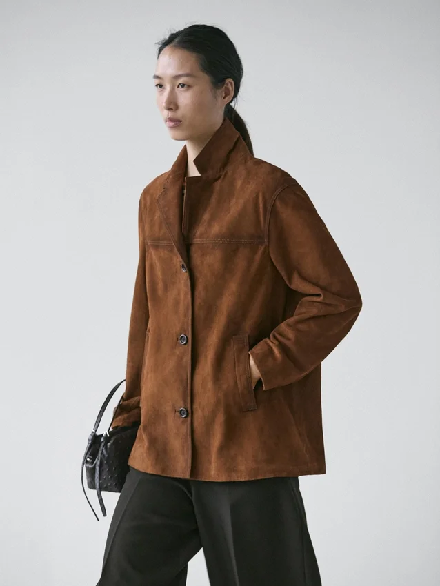 Blazer aus Wildleder mit Taschen Blazer aus Wildleder mit Taschen