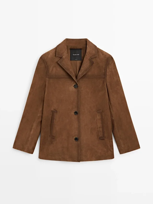 Blazer aus Wildleder mit Taschen Blazer aus Wildleder mit Taschen