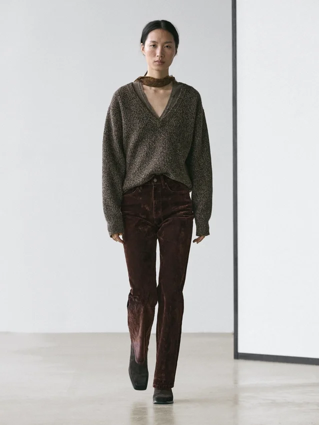 Bootcut-Jeans mit hoher Taille und Flock-Finish Bootcut-Jeans mit hoher Taille und Flock-Finish