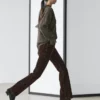 Bootcut-Jeans mit hoher Taille und Flock-Finish Bootcut-Jeans mit hoher Taille und Flock-Finish