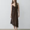 Camisole-Kleid mit Spitzendetails