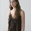 Camisole-Kleid mit Spitzendetails