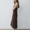Camisole-Kleid mit Spitzendetails