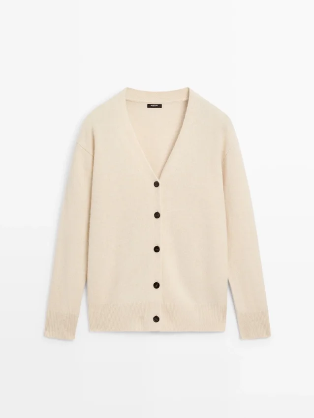 Cardigan aus Alpaka und Wolle mit V-Ausschnitt Cardigan aus Alpaka und Wolle mit V-Ausschnitt