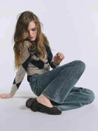 Cardigan aus Baumwollmischung mit Argyle-Muster Cardigan aus Baumwollmischung mit Argyle-Muster