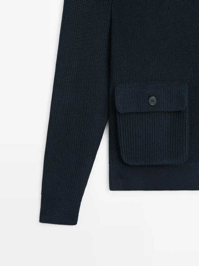 Cardigan aus Baumwollstrick mit Taschen Cardigan aus Baumwollstrick mit Taschen