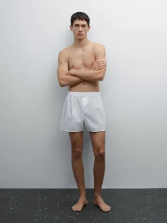 Einfarbige Boxershorts aus 100 % Baumwolle
