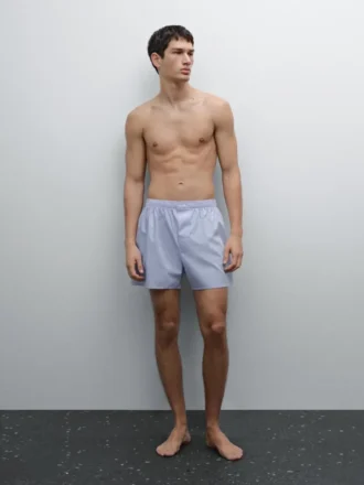 Einfarbige Boxershorts aus Popeline