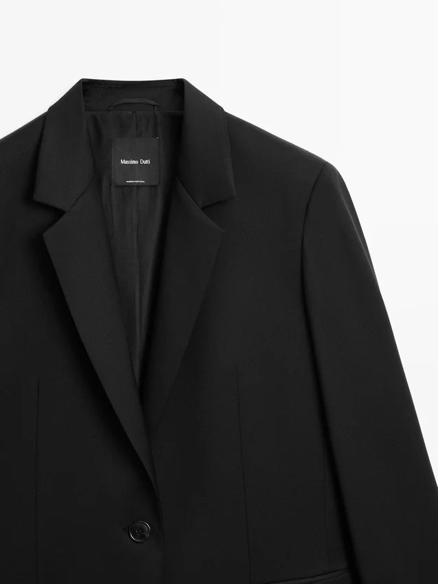 Extrafeiner Zweiknopf-Blazer aus Wolle Extrafeiner Zweiknopf-Blazer aus Wolle