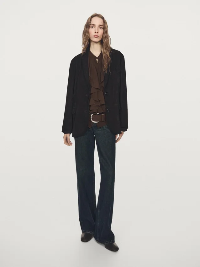 Fließende Bluse mit Rüschen Fließende Bluse mit Rüschen
