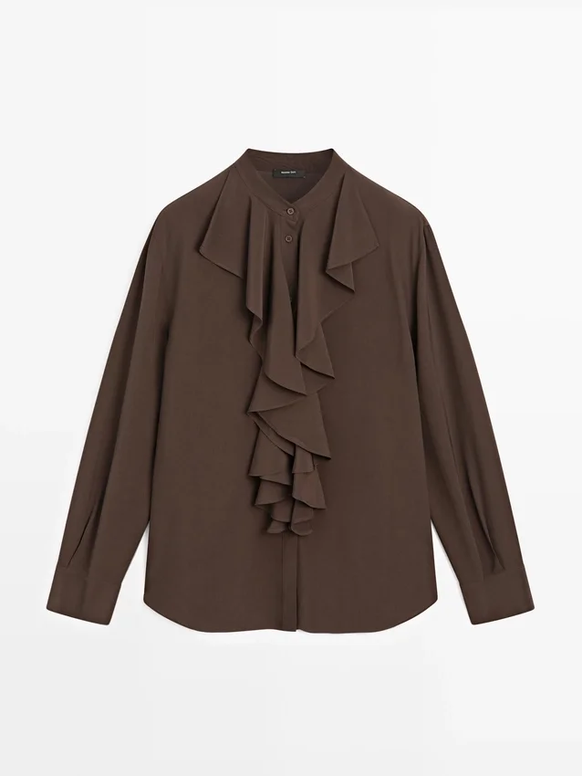 Fließende Bluse mit Rüschen Fließende Bluse mit Rüschen