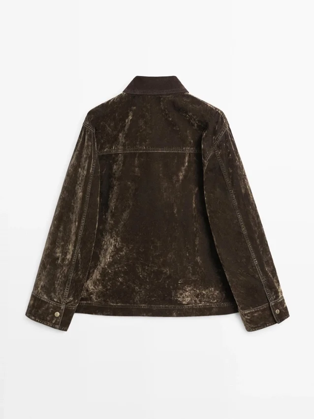 Flock-Jeansjacke mit Kragen Flock-Jeansjacke mit Kragen