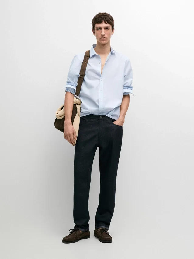 Fünf-Taschen-Hose aus Baumwolle und Leinen Fünf-Taschen-Hose aus Baumwolle und Leinen