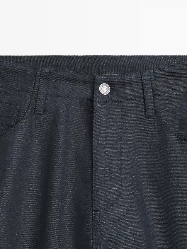 Fünf-Taschen-Hose aus Baumwolle und Leinen Fünf-Taschen-Hose aus Baumwolle und Leinen