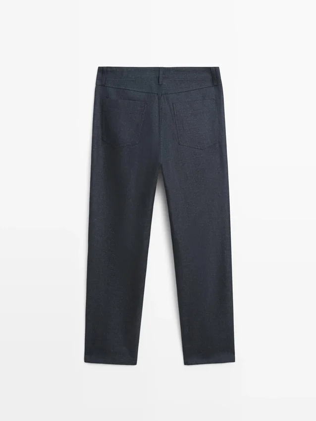Fünf-Taschen-Hose aus Baumwolle und Leinen Fünf-Taschen-Hose aus Baumwolle und Leinen