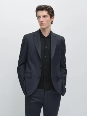 Gestreifter Anzug-Blazer aus Cool Wool