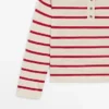 Gestreifter Henley-Pullover aus Baumwollstrick Gestreifter Henley-Pullover aus Baumwollstrick