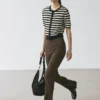 Gestreifter Kurzarm-Strick-Cardigan Gestreifter Kurzarm-Strick-Cardigan