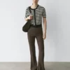 Gestreifter Kurzarm-Strick-Cardigan Gestreifter Kurzarm-Strick-Cardigan
