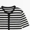 Gestreifter Kurzarm-Strick-Cardigan Gestreifter Kurzarm-Strick-Cardigan