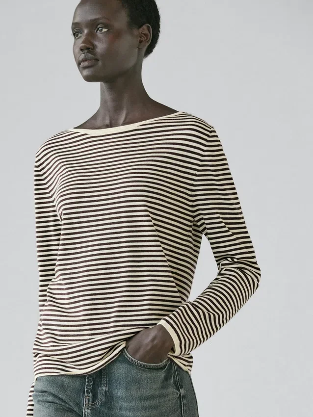 Gestreifter Langarm-Pullover Gestreifter Langarm-Pullover