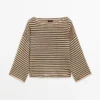 Gestreifter Strickpullover aus 100 % Baumwolle Gestreifter Strickpullover aus 100 % Baumwolle