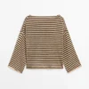 Gestreifter Strickpullover aus 100 % Baumwolle Gestreifter Strickpullover aus 100 % Baumwolle