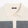 Gestreifter Strickpullover mit Poloshirt-Kragen Gestreifter Strickpullover mit Poloshirt-Kragen