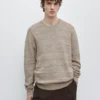 Gestreifter Strickpullover mit Rundhalsausschnitt Gestreifter Strickpullover mit Rundhalsausschnitt